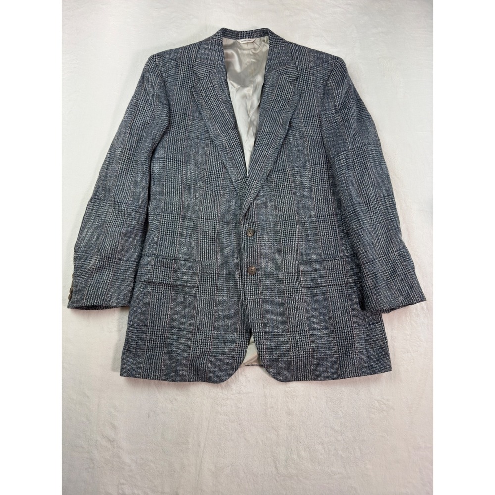 Polo‎ University Club Ralph Lauren Blazer Mens Grey Blue  Plaid Sport Coat USA
